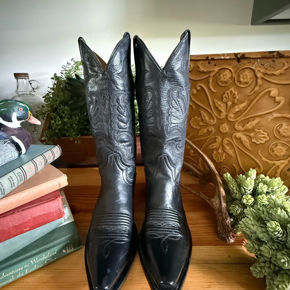 Resistol Ranch Black Cowboy Boots